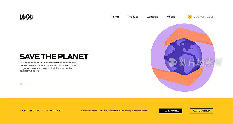 Save The Planet Concept Vector Illustration for Landing Page Template, Website Banner, Advertising and Marketing Material, Online Advertising, Business Presentation等。